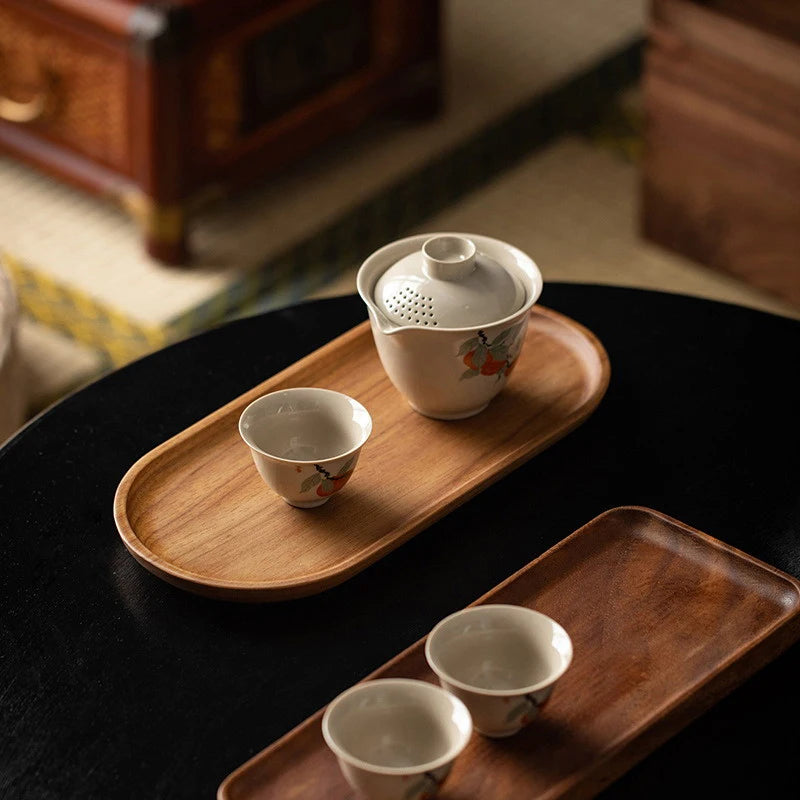 2 WOODEN TRAYS 