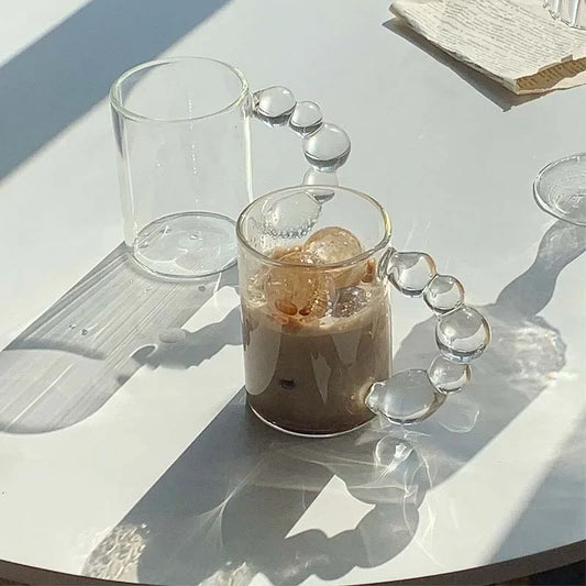 GLASS CUPS WITH BUBBLE HANDLE