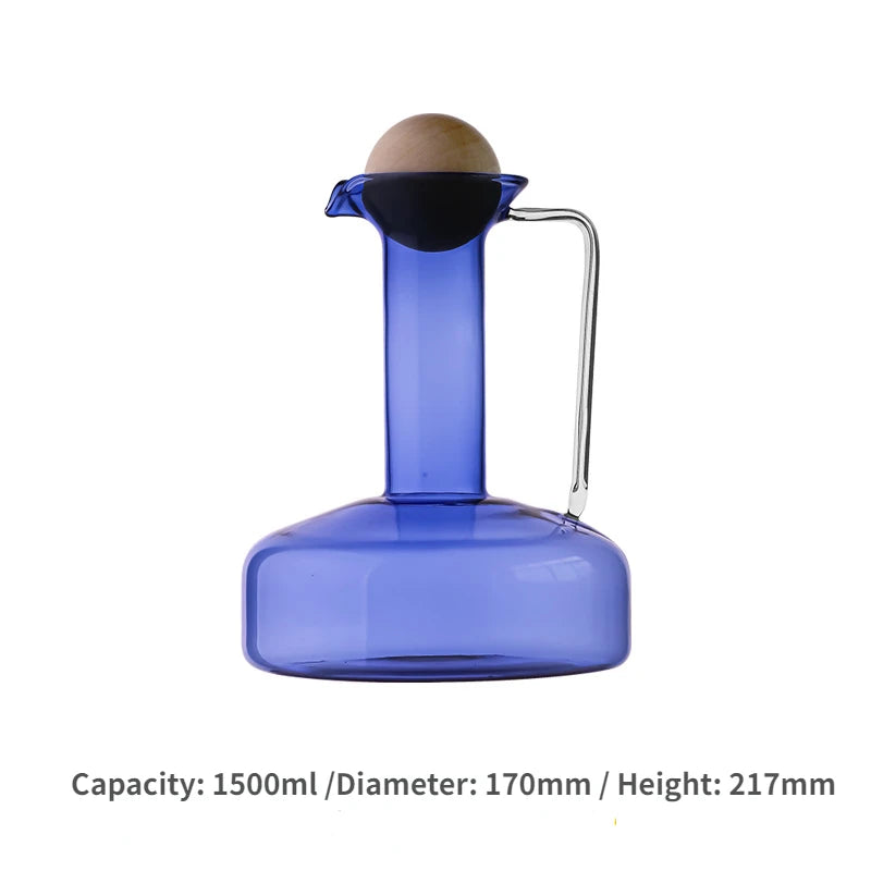 GLASS PITCHER AND TEAPOT CAPACITY 1500ML BLUE 