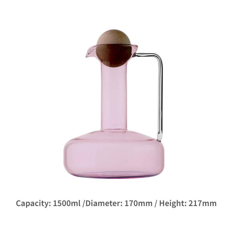 GLASS PITCHER AND TEAPOT CAPACITY 1500ML PINK