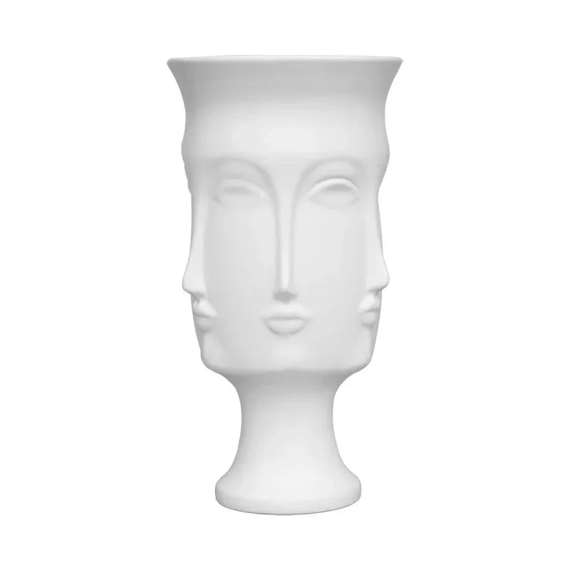 LONG WHITE FACE DESIGN VASE  1