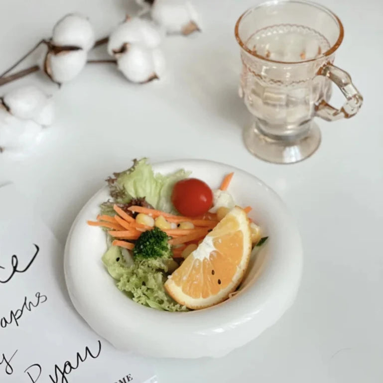 WHITE CERAMIC DRIPPING PLATE